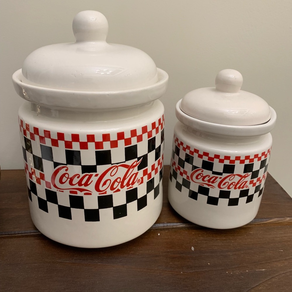 Vintage 1997 Coca Cola Cookie Jars Set